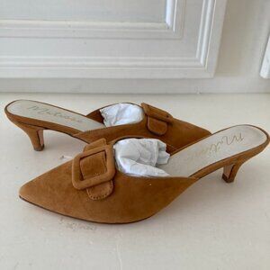 Anthropologie Layover Honey Suede Kitten Heels Sz 10
